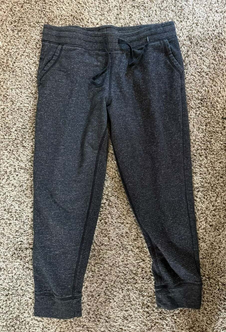 Champion Joggers Black Marled Space Dye Knit Drawstring